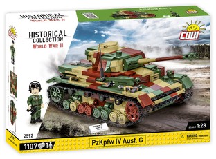 Blokų rinkinys — Antrojo pasaulinio karo tankas PzKpfw IV Ausf. G, 1107 detalių