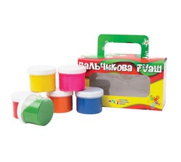 Dažai piešimui pirštais 6sp. Gamma 60ml