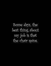 Some days, the best thing about my job is that the chair spins