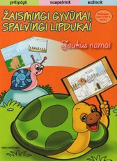 Žaismingi gyvūnai spalvingi lipdukai. Jaukūs namai