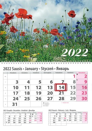 2022 m. sieninis kalendorius Pieva