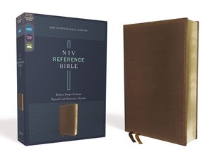 Niv, Reference Bible, Deluxe Single-Column, Leathersoft, Brown, Comfort Print