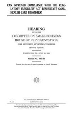 Can improved compliance with the Regulatory Flexibility Act resuscitate small health care providers
