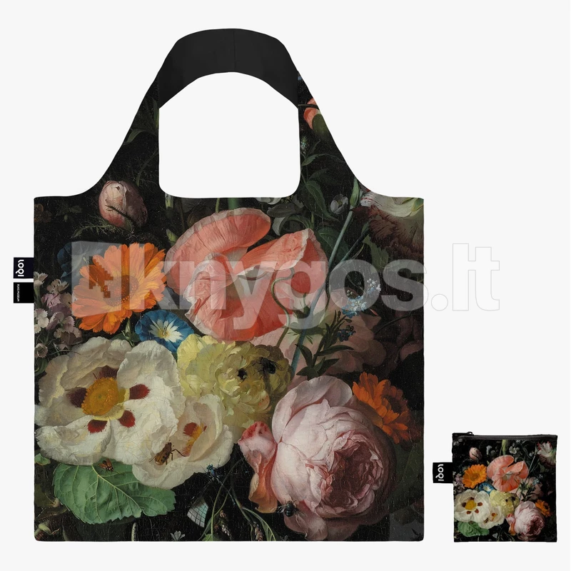 Borsa LOQI Rachel Ruysch - Tela Riciclata, Design Floreale, 50x42cm, Multicolore - Foto 7