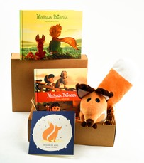 Didysis rinkinys dovanų MAŽASIS PRINCAS: pasakaitė vaikams + filmo istorija + pliušinė lapė + atvirukas: prisijaukink mane (pridedama NEMOKAMAI!) dailioje dėžutėje