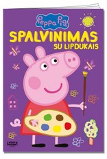 Kiaulytė Pepa. Spalvinimas su lipdukais