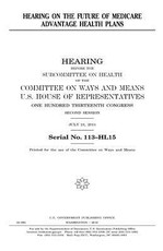 Hearing on the future of Medicare Advantage health plans