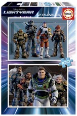 2 dėlionės (puzzle) medinės 2x100 LIGHTYEAR 6-8metų