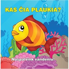 Maudynių knygelė. Kas čia plaukia? Nuspalvink vandeniu!