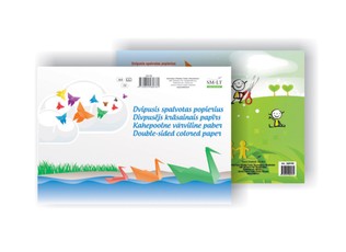 Spalvotas popierius A4/8 l, dvipus.