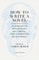 How to Write a Novel
