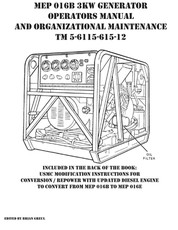 MEP 016B 3KW Generator Operators Manual and Organizational Maintenance TM 5-6115-615-12