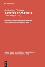 Apotelesmaticorum, Vol. I
