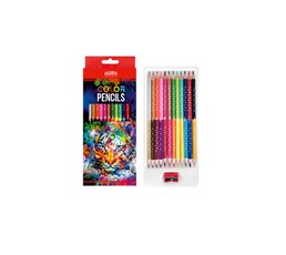 Spalvoti pieštukai su drožtuku OSIRIS 12=24 sp.