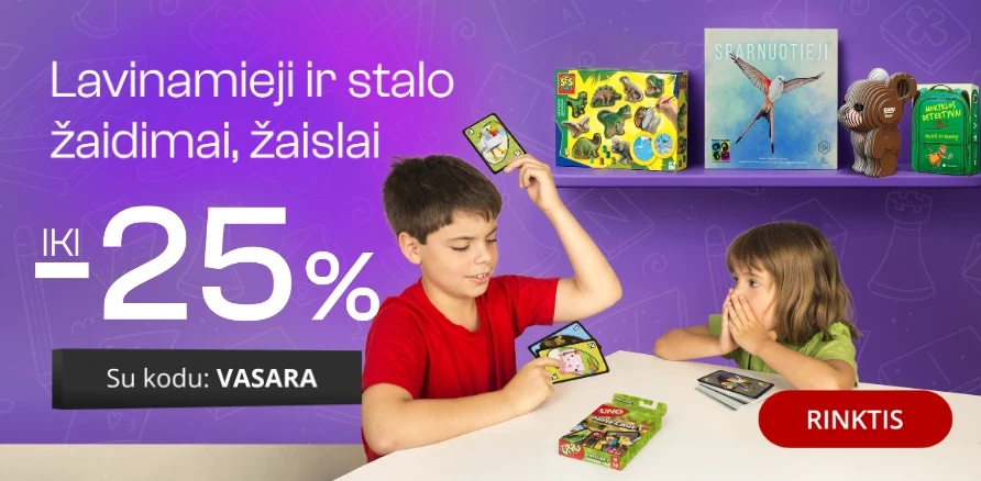 Lavinamiesiems ir stalo žaislams, žaidimams - extra nuolaidos iki -25%