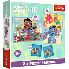 TREFL DISNEY STITCH 30+ 48+ 24 memo kortelės dėlionė-žaidimas