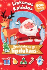 Linksmos Kalėdos: spalvinimas su lipdukais