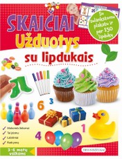 Skaičiai. Užduotys su lipdukais 3–6 metų vaikams