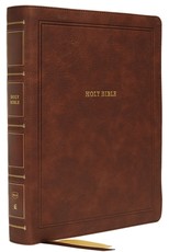 Nkjv, Reference Bible, Wide Margin Large Print, Leathersoft, Brown, Red Letter Edition, Comfort Print