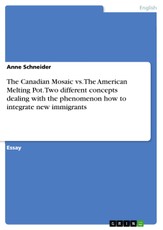 The Canadian Mosaic vs. The American Melting Pot. Two different concepts dealing with the phenomenon how to integrate new immigrants