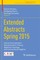 Extended Abstracts Spring 2015