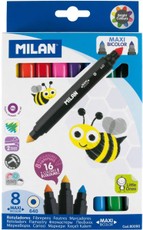 Dvipusiai flomasteriai Milan, 8 spalvų
