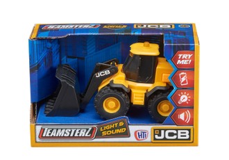 Mažas JCB krautuvas su šviesomis ir garsais, 15cm
