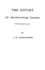 History of Mecklenburg County [Nc]