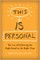 This Is Personal