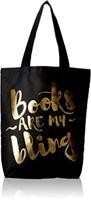 Books Are My Bling Tote. Black