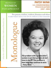 Profiles of Women Past & Present - Patsy Mink U.S. Congresswoman, Title IX Co-Author (1927 - 2002)