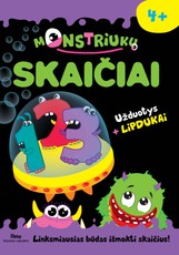 Monstriukų skaičiai. Užduotėlės su lipdukais