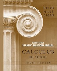 Calculus, Student Solutions Manual (Chapters 1 - 12)