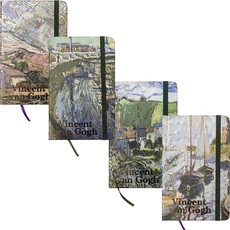 Užrašų knygelė kietais viršeliais „Vincent van Gogh“, A6, linijomis, su gumele