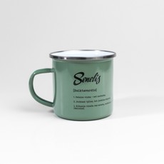 Metalinis puodelis su stilingu užrašu „Senelis“, mėtinis, 300 ml