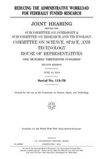 Reducing the administrative workload for federally funded research