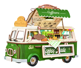 Medinis konstruktorius ROBOTIME „Leo’s Coffee Truck 3D“, 189 dalių