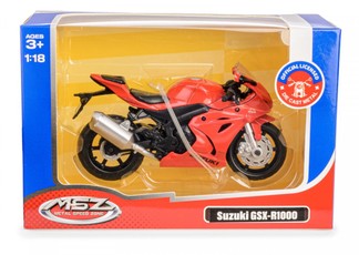 Transporto priemonė MSZ 1:18 Suzuki GSX-R10 00 raudona