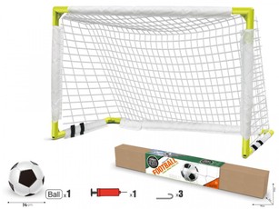 Futbolo vartai su kamuoliu ir pompa