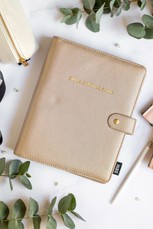 Laimės kalendorius su premium 2026 kokybės odiniu užvalkalu SMILE. SPARKLE. SHINE. (smėlio)