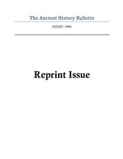 Ancient History Bulletin Volume Eight
