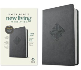 NLT Large Print Premium Value Thinline Bible, Filament Enabled (Leatherlike, Crossroads Gray)