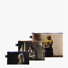 LOQI užsegamų krepšelių rinkinys „JOHANNES VERMEER Recycled Zip Pockets“ LOQI užsegamų krepšelių rinkinys „JOHANNES VERMEER Recycled Zip Pockets“