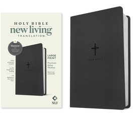NLT Large Print Premium Value Thinline Bible, Filament-Enabled Edition (Leatherlike, Black Cross)