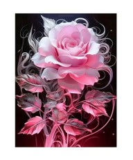 Deimantinė mozaika - Rožinės gėlės