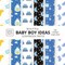Beautiful Baby Boy Ideas Scrapbook Paper 8x8 Designer Baby Shower Scrapbook Paper Ideas for Decorative Art, DIY Projects, Homemade Crafts, Cool Nursery Decor Ideas